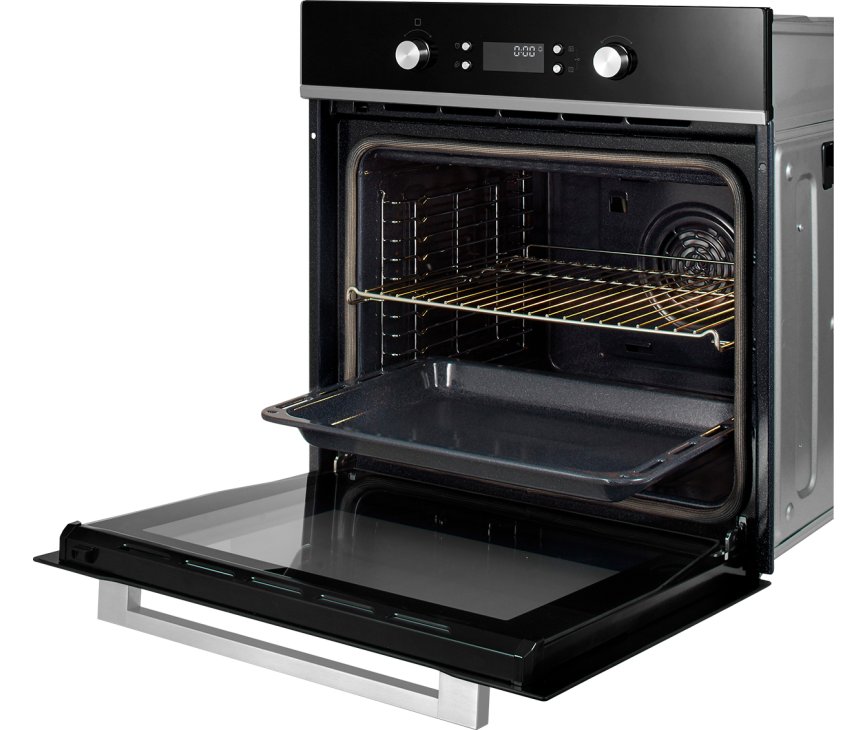 Etna OP270ZT inbouw oven - zwart glas met rvs - pyrolyse functie