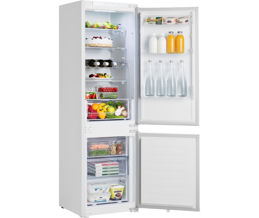 Praktisch is de flexibele indeling in het koelgedeelte van de Hisense RIB312F4AW1 inbouw koelkast