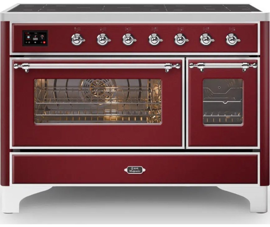 Ilve MI127NE3/BU inductie fornuis - rood - 120 cm. breed