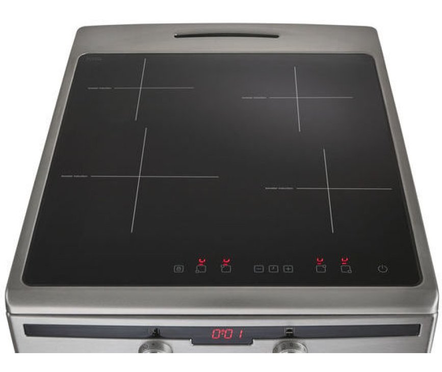 Het kookgedeelte van de Inventum VFI5042RVS is uitgevoerd met 4 zones