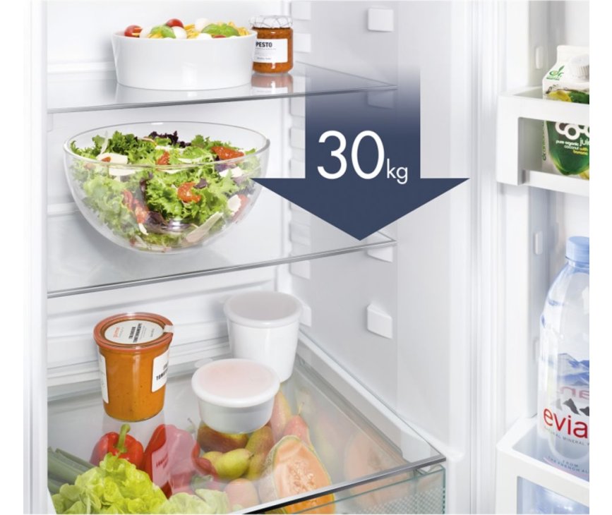 Het draagvermogen van de legplateaus van de Liebherr CN4313 koelkast is 30 kilogram