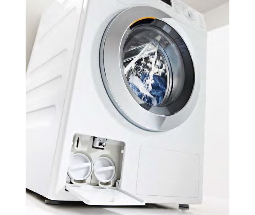 Het TwinDos systeeem met automatische dosering voor de Miele WKH 132 WPS wasmachine