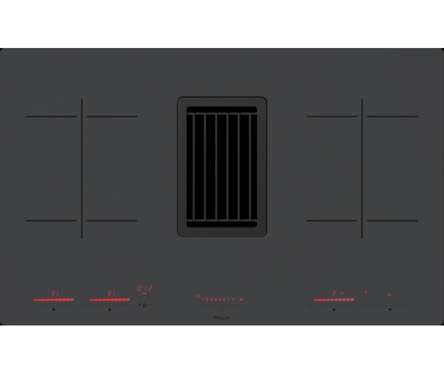 Pelgrim IKR4082M inbouw inductie kookplaat met afzuiging - matzwart