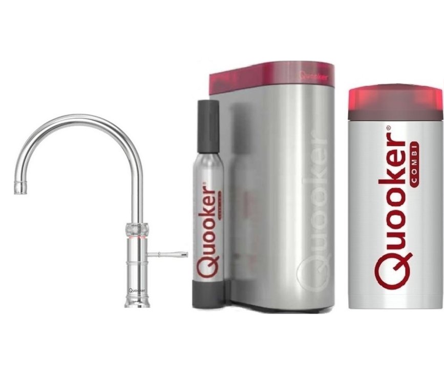 Quooker PRO3 & CUBE Classic Fusion Round koud, bruisend en kokend water kraan