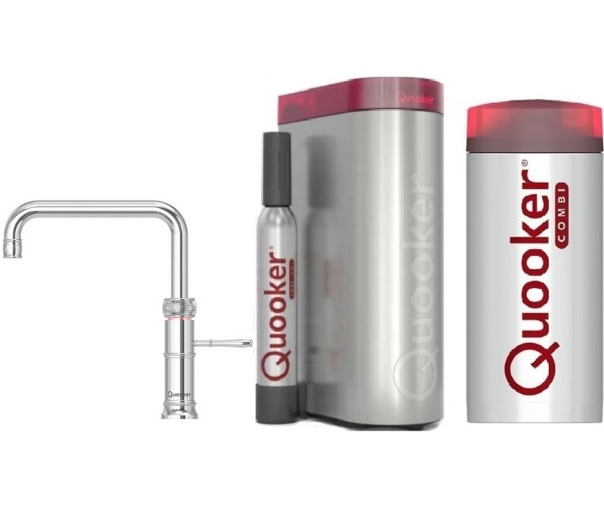 Quooker COMBI+ & CUBE Classic Fusion Square koud, bruisend en kokend water kraan