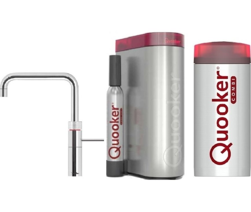 Quooker COMBI+ & CUBE Fusion Square koud, bruisend en kokend water kraan