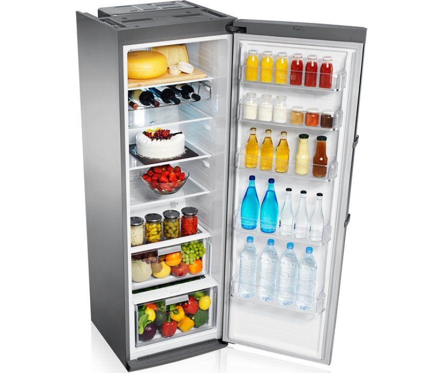 De binnenzijde van de Samsung RR3773ATCSR koelkast biedt ook zeer veel ruimte voor flessen in de binnendeur