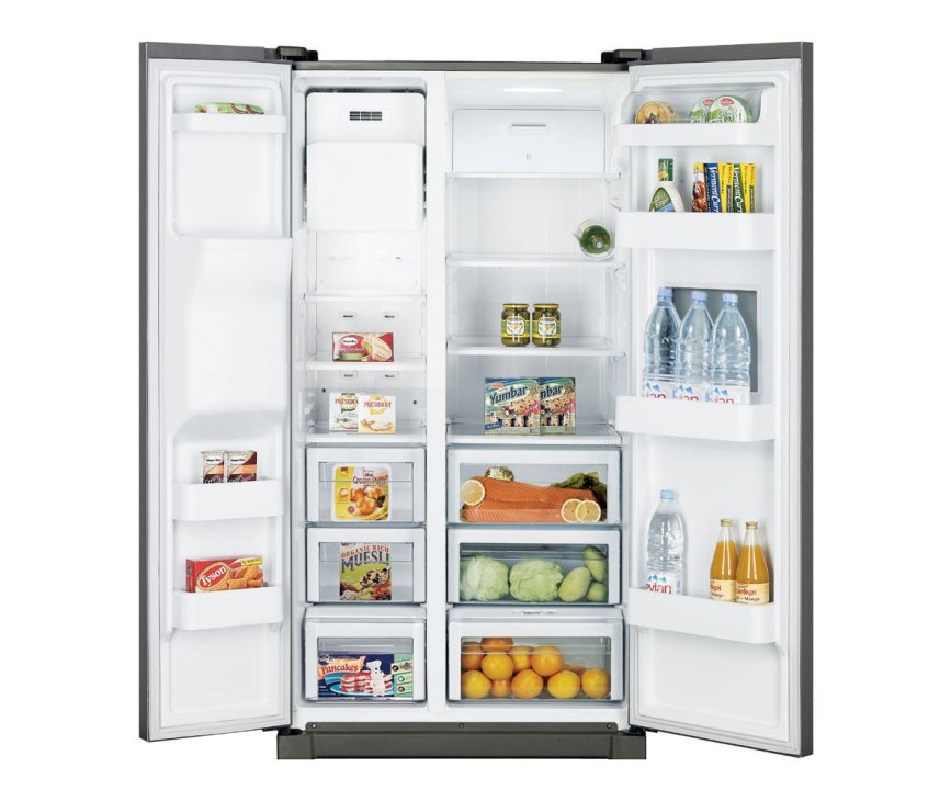 Afbeelding van de binnenzijde van de SAMSUNG side-by-side amerikaanse koelkast RSA1ZHMG1