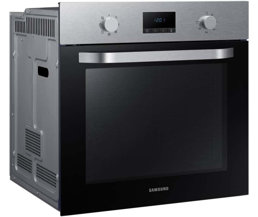 Praktisch is de eenvoudige twee-knops bediening op de Samsung NV70K1340BS inbouw oven