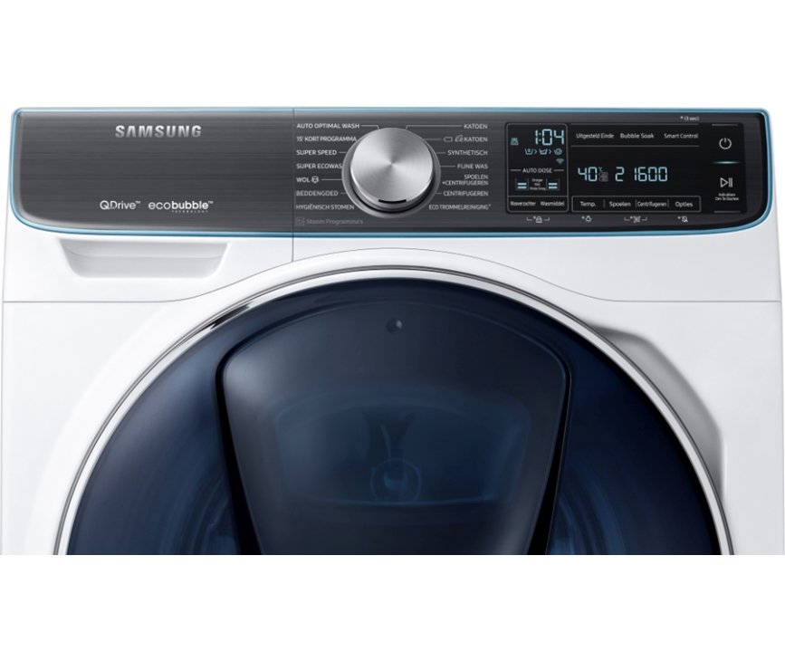 Het bedieningspaneel van de Samsung WW80M76NN2M wasmachine