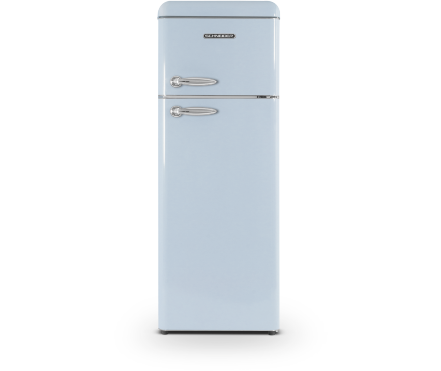 Schneider SCDD208VBL retro jaren 50 koelkast - blauw