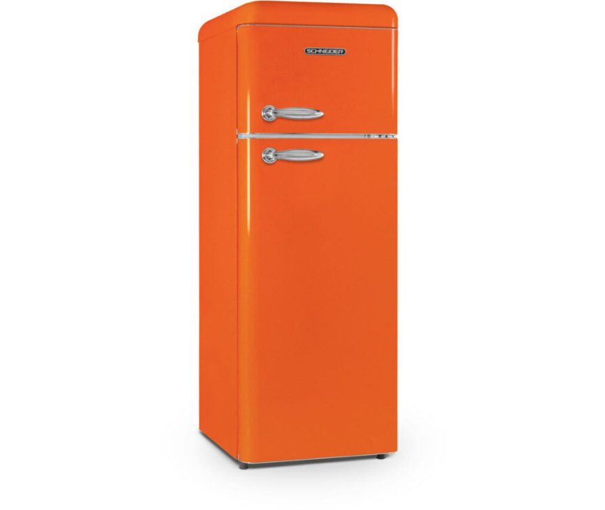 Schneider SCDD208VFLO retro jaren 50 koelkast - oranje