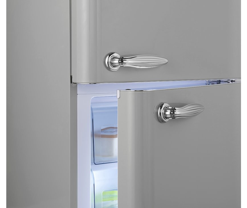 Een sneakpreview van het interieur van de Schneider SL300SGR CB A++ grijze koelkast