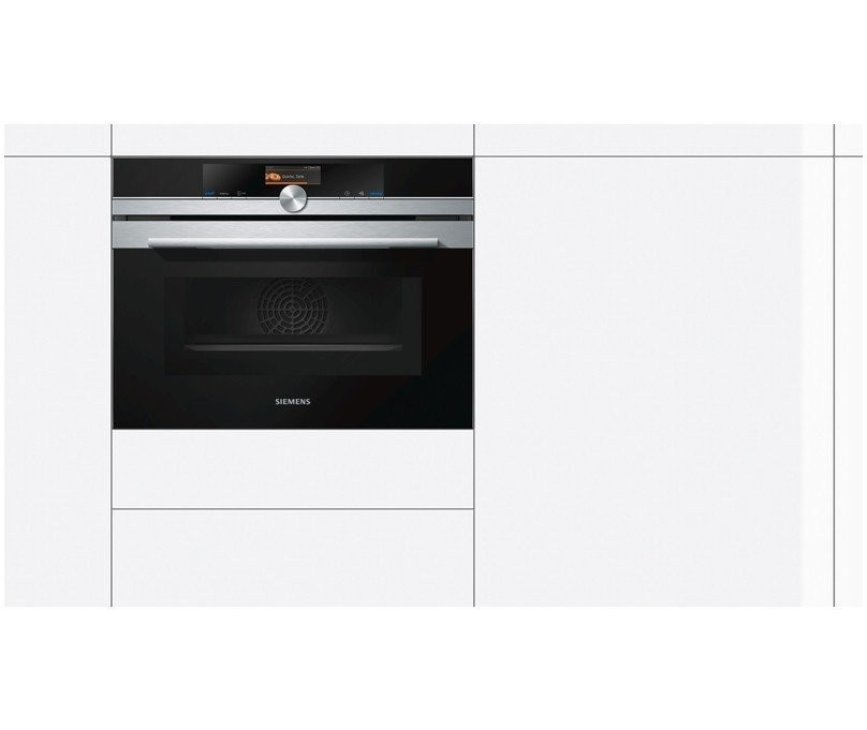 De Siemens CM656NBS1 kan eenvoudig ingebouwd worden in uw keuken in een nisruimte van 45 cm hoog