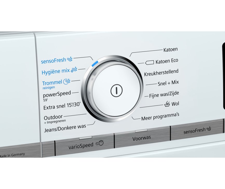 De programma's van de Siemens WM6HXF90NL wasmachine zijn makkelijk in te stellen met de draaiknop