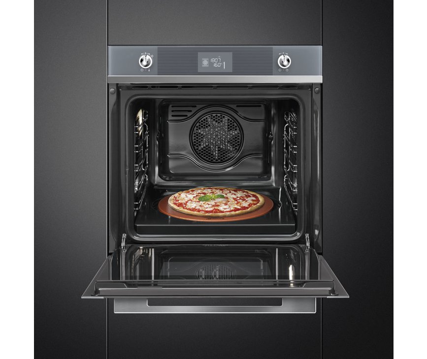 Smeg SF6102PZS inbouw oven met pizza steen - Linea serie
