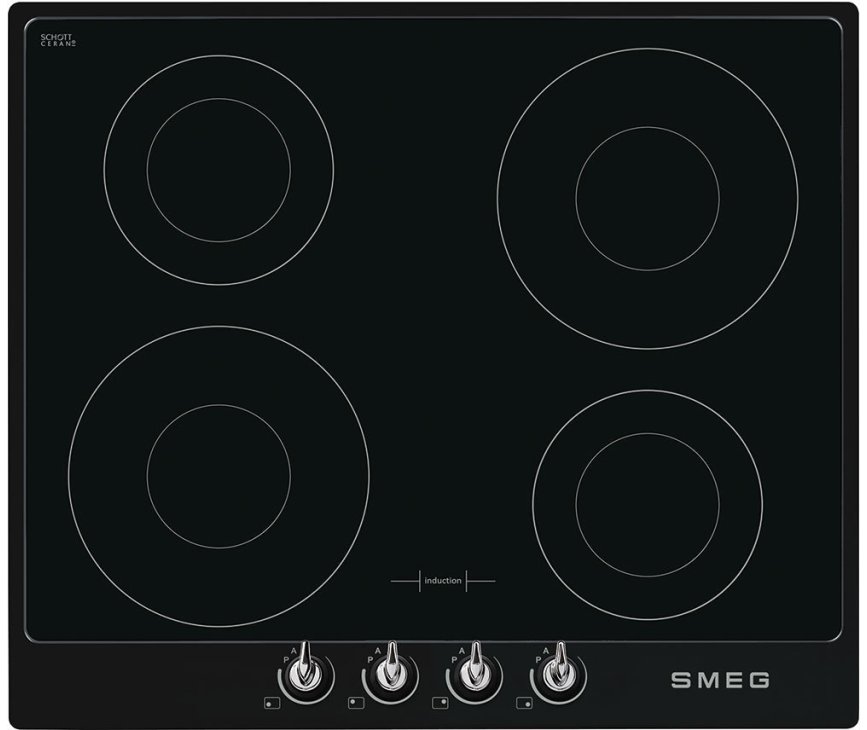Smeg SI964NM inbouw inductie kookplaat - zwart - Victoria serie