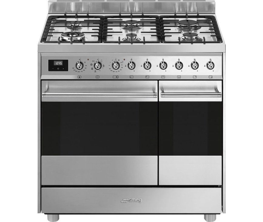 Smeg C92GMX9 fornuis roestvrijstaal - dubbele oven