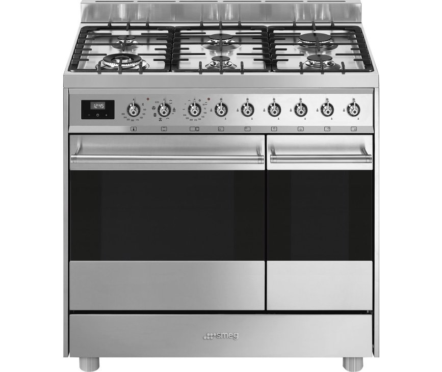 Smeg C92GMXNLK9 gas fornuis rvs - dubbele oven