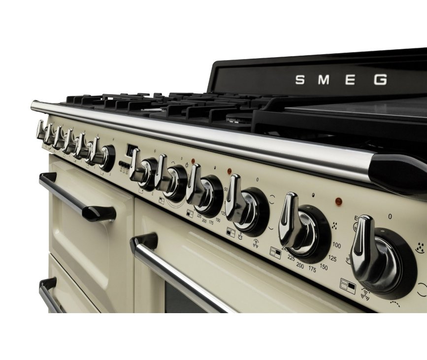 Dankzij de geforceerde mantelkoeling mag het SMEG fornuis TR4110P1 strak tussen twee keukenkasten geplaatst worden