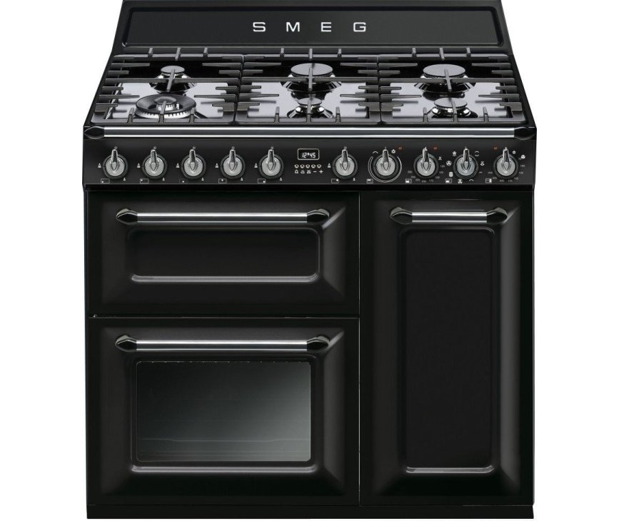 Smeg TR93NNLK fornuis - zwart - 3 ovens - 90 cm. breed