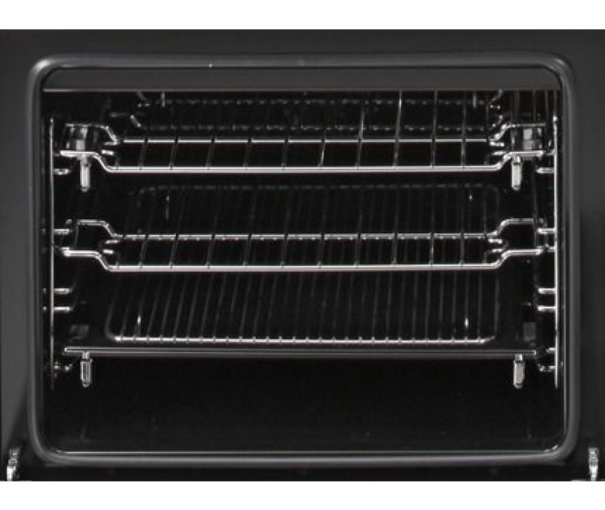 De Steel E10FF-6 NF Enfasi is uitgevoerd met een dubbele oven: een hetelucht oven links en een conventionele oven rechts.