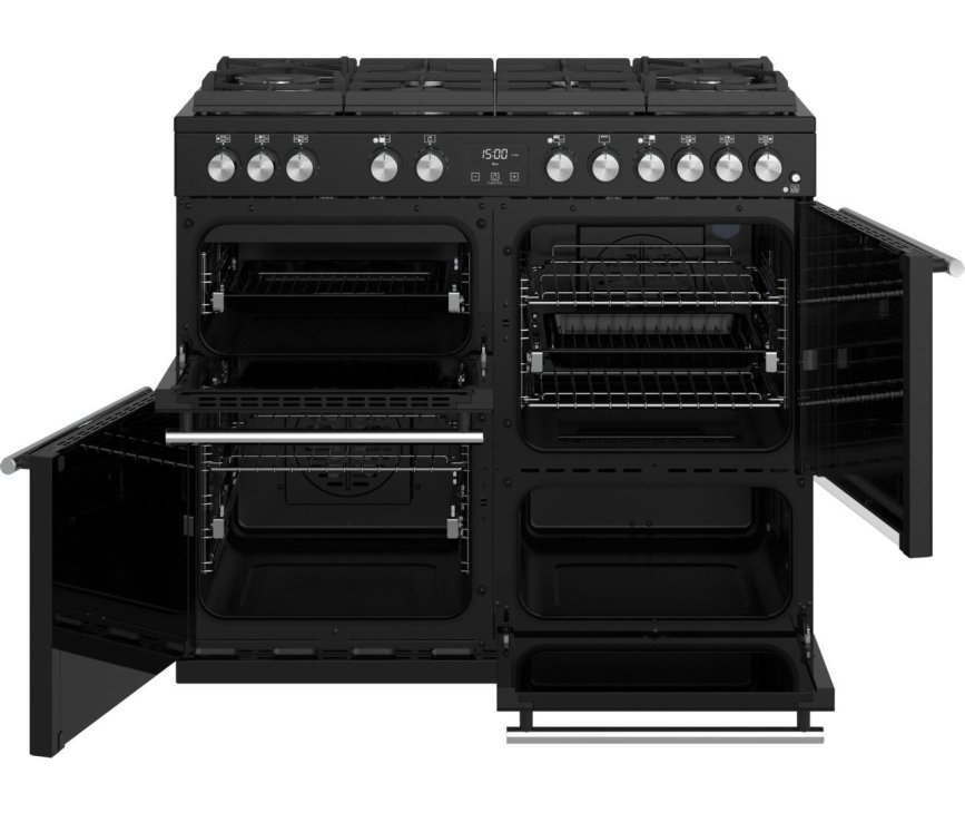 Het interieur van de ovens van het Stoves Precision DX S1000DF GTG EU BK zwart fornuis