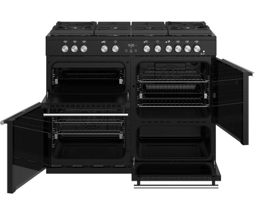 Het interieur van de ovens van het Stoves Precision DX S1100DF GTG EU BK zwart fornuis