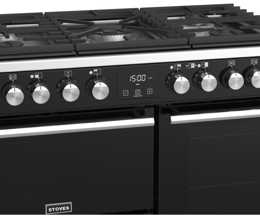 Met de ovenklok zijn de ovens van het Stoves Precision DX S900DF EU BK zwart fornuis in te stellen