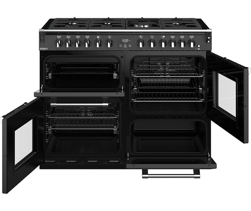 De vier ovens van het Stoves Richmond DX S1100DF EU CB Ant antraciet fornuis