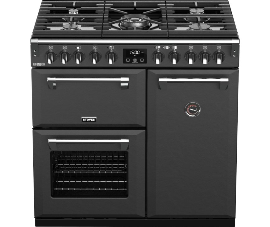 De Stoves Richmond DX S900DF EU CB Ant antraciet fornuis is voorzien van drie ovens