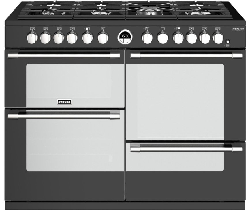 Stoves Sterling S1100 DF Deluxe zwart fornuis