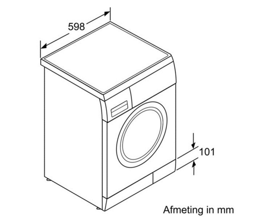 Maattekening Bosch WAE28498NL wasmachine