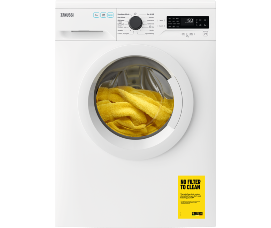 Zanussi ZWFN742TW wasmachine - 1400 toeren - 7 kg.