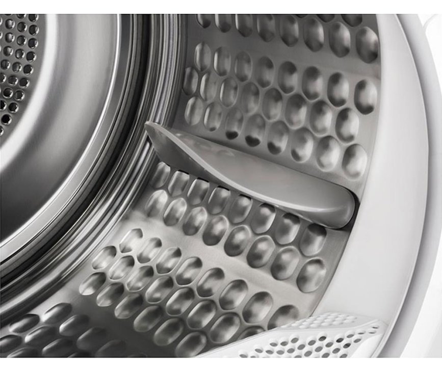 De nieuwe trommel in de Zanussi ZDH8333P warmtepomp zorgt voor behoedzamer drogen van uw wasgoed