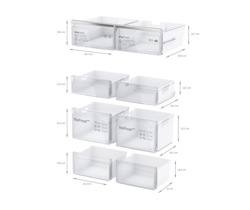 Bosch KFN96APEA koelkast side-by-side - rvs - 4-deurs