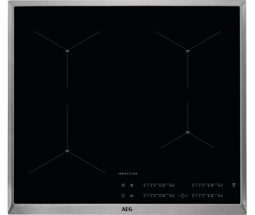 AEG IAE64411XB inbouw inductie kookplaat - 60 cm. breed - rvs rand