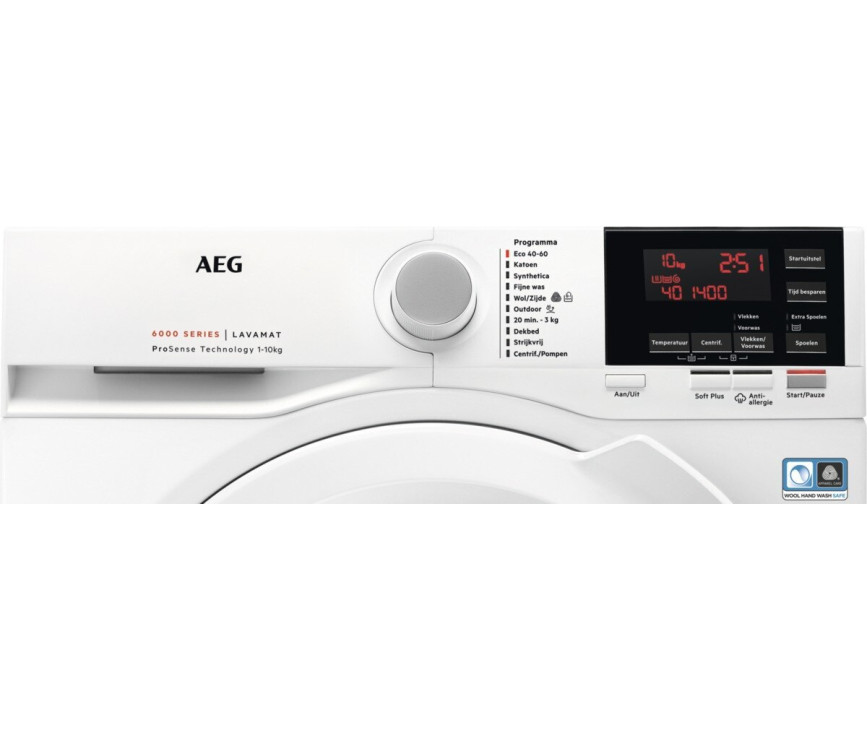 AEG L6FBXXL wasmachine met 1400 toeren en 10 kg trommel