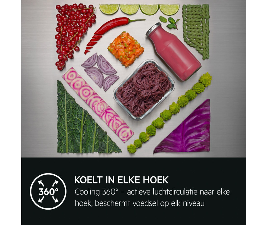 AEG ORC8M362BL vrijstaande koel/vriescombinatie - blacksteel