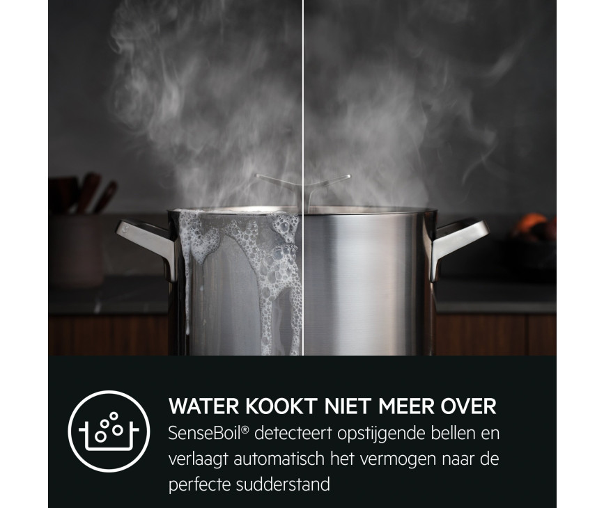 AEG TI84IB1FFB inductie kookplaat met Hood2Hob en bridge - 80 cm.