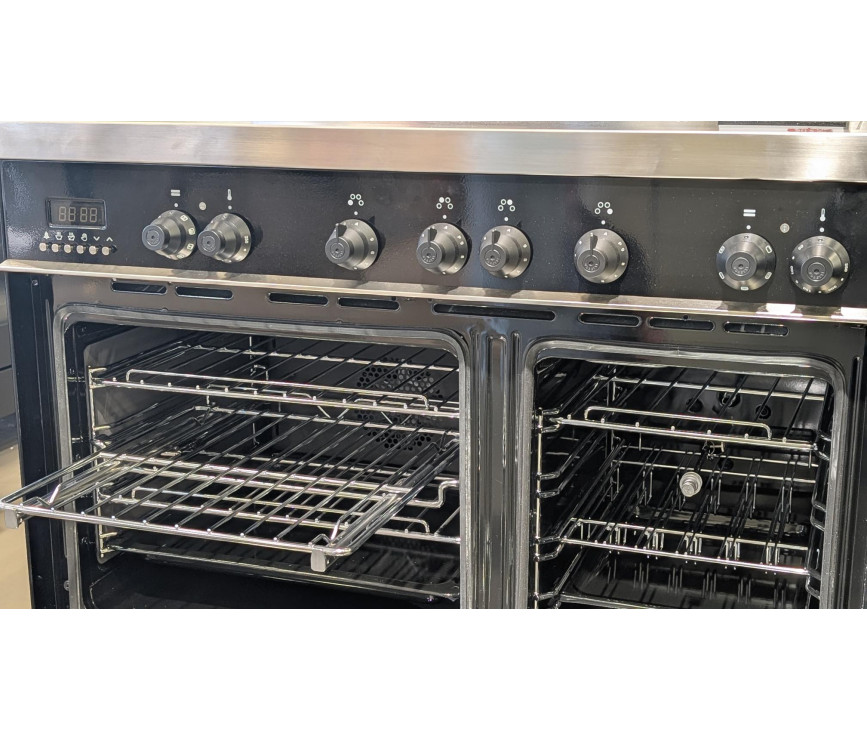 Boretti MLI94DZW inductie fornuis met dubbele oven - zwart