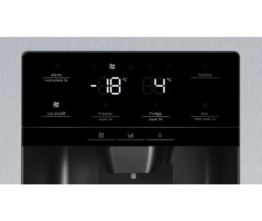 Bosch KAG93AIEP rvs side-by-side koelkast - roestvrijstaal
