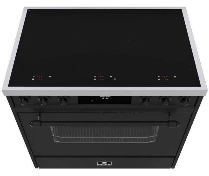 Elementi di Cucina EC9036-MZ-IX-B inductie fornuis - klassiek - mat zwart