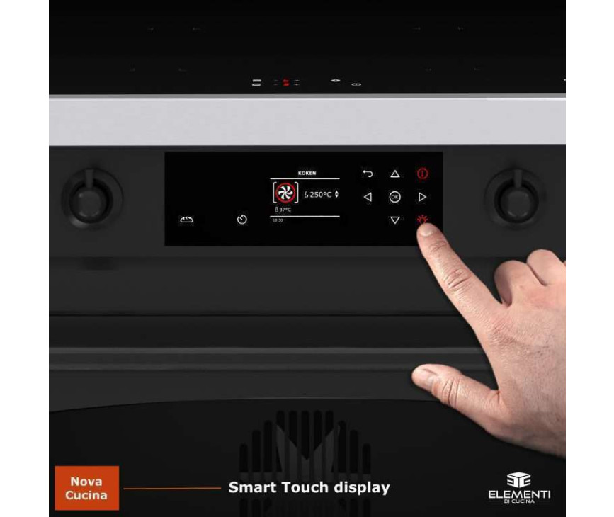 Elementi di Cucina EC9036-MZ-IX-B inductie fornuis - klassiek - mat zwart