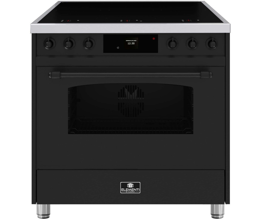 Elementi di Cucina EC9036-MZ-IX-B inductie fornuis - klassiek - mat zwart