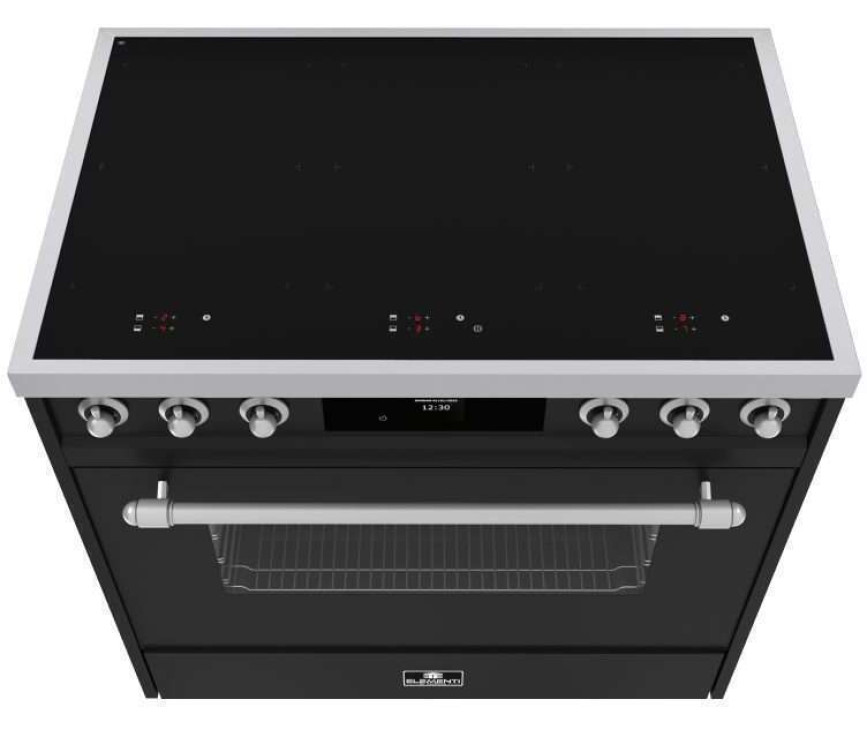 Elementi di Cucina EC9036-MZ-IX-S inductie fornuis - klassiek - mat zwart/rvs