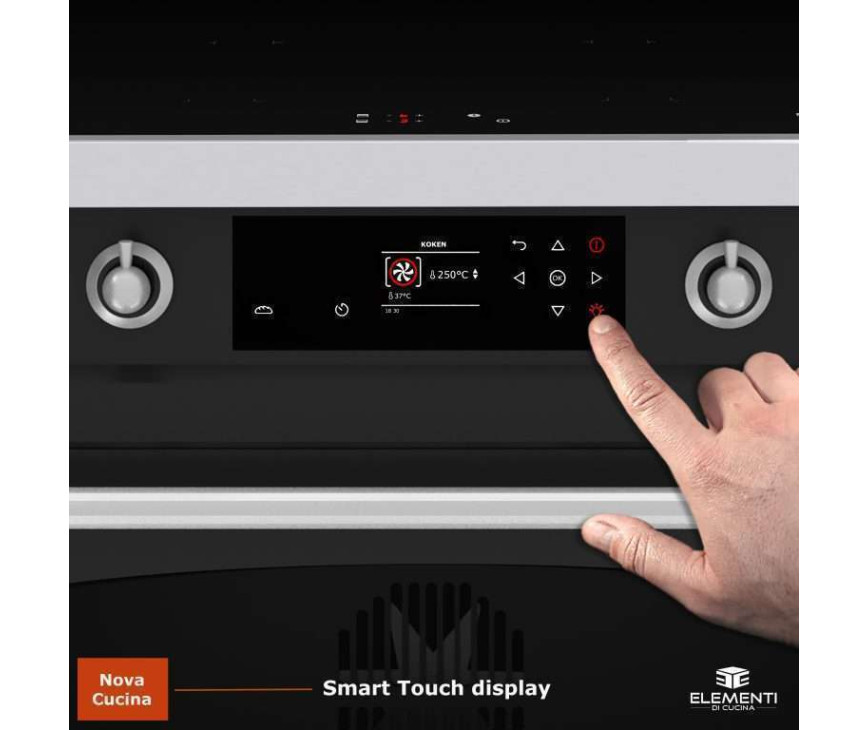Elementi di Cucina EC9036-MZ-IX-S inductie fornuis - klassiek - mat zwart/rvs