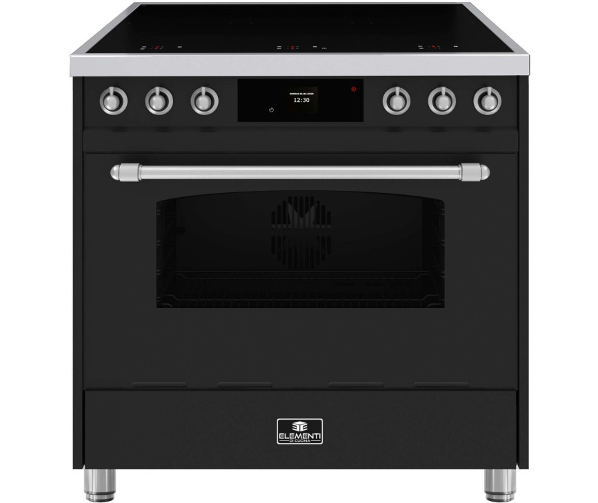 Elementi di Cucina EC9036-MZ-IX-S inductie fornuis - klassiek - mat zwart/rvs