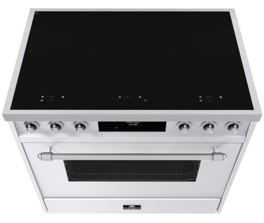 Elementi di Cucina EC9036-WT-IX-S inductie fornuis - klassiek - wit