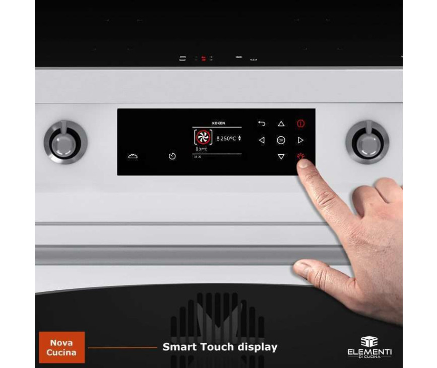 Elementi di Cucina EC9036-WT-IX-S inductie fornuis - klassiek - wit